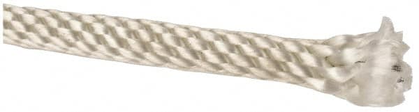 Made in USA - 1,000' Max Length Nylon Solid Braid Rope with Wire Center Core - 1/4" Diam, 124 Lb Capacity - Caliber Tooling