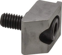 Mitee-Bite - 3/8-16 Screw Thread, 1" Wide x 1/4" High, Serrated Steel Machinable Style Screw Mount Toe Clamp - 6,000 Lb Holding Force, 30 Lb Ft Torque, 0.71" Long Extension, 0.05" Throw, 4 Clamps in Package - Caliber Tooling