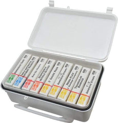 Medique - 10 & 9 Piece, 10 Person, Refill for Industrial First Aid Kit - 7-7/16" Wide x 2-3/8" Deep x 4-5/8" High, Plastic Case - Caliber Tooling