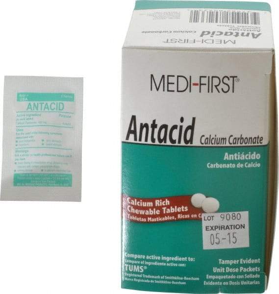 Medique - Mint Flavor Medi-First Antacid Tablets - Antacids & Stomach Relief - Caliber Tooling