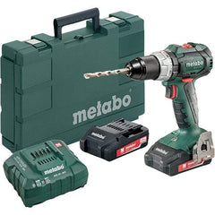 Metabo - 18 Volt 1/16 to 1/2" Keyless Chuck Cordless Hammer Drill - 31950 BPM, 600 to 2,100 RPM, Reversible, Pistol Grip Handle - Caliber Tooling