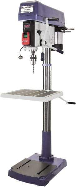 Palmgren - 20" Swing, Step Pulley Drill Press - 16 Speed, 1-1/2 hp, Three Phase - Caliber Tooling