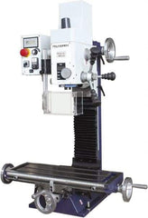 Palmgren - 7" Table Width x 19-11/16" Table Length, Electronic Variable Speed Control, 1 Phase Knee Milling Machine - 2MT Spindle Taper, 1-1/4 hp - Caliber Tooling