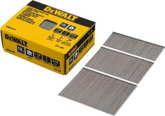 DeWALT - 16 Gauge 2-1/2" Long Finishing Nails for Power Nailers - Steel, Bright Finish, Smooth Shank, Angled Stick Collation, Round Head, Chisel Point - Caliber Tooling