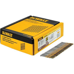 DeWALT - 12 Gauge 2.38" Long Framing Nails for Power Nailers - Steel, Galvanized Finish, Ring Shank, Angled Stick Collation, Round Head - Caliber Tooling