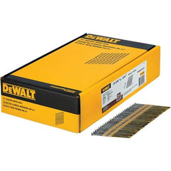 DeWALT - 9 Gauge 3-1/4" Long Framing Nails for Power Nailers - Steel, Bright Finish, Smooth Shank, Angled Stick Collation, Round Head - Caliber Tooling