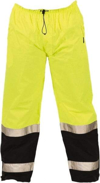 Tingley - Size M Polyurethane on 75 Denier Ripstop Polyester High-Visibility Pants - Snap Closure, No Pockets, 36" to 38" Waist, 29" Inseam, Yellow/Green, ANSI 107-2015 Class E - Caliber Tooling