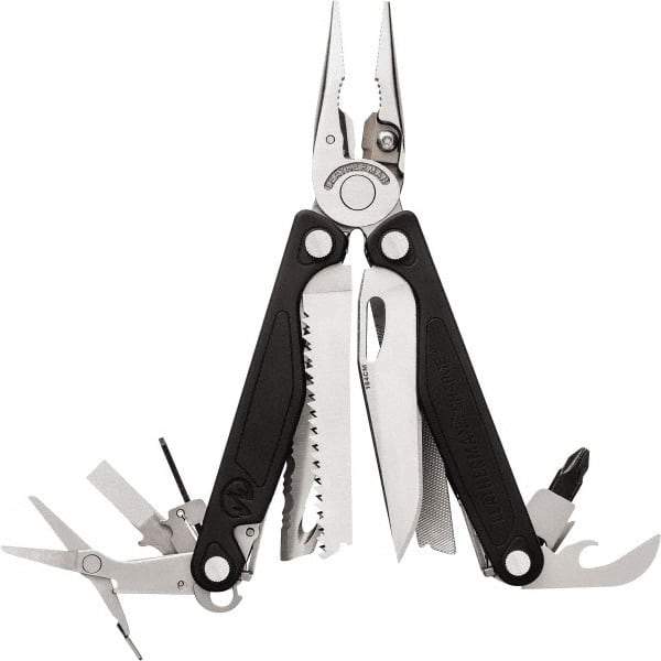 Leatherman - 1 Piece, Multi-Tool Set with 18 Functions - Silver & Black, 6" OAL, 4" Closed Length - Caliber Tooling