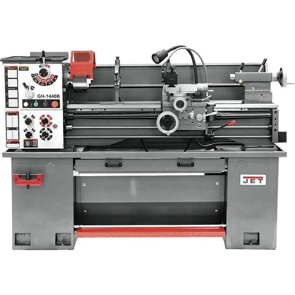 Jet - 14" Swing, 36-7/8" Between Centers, 230 Volt, Single Phase Bench Lathe - 2 hp, 70 to 1,900 RPM Spindle Speed, 2" Spindle Bore Diam, 76-13/32" OAL x 29-29/32" OAH x 59-13/16" Overall Depth - Caliber Tooling