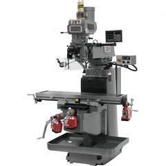 Jet - 54" Table Width x 12" Table Length, Variable Speed Pulley Control, 3 Phase Knee Milling Machine - NST40 Spindle Taper, 5 hp - Caliber Tooling