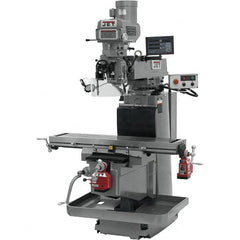 Jet - 54" Table Width x 12" Table Length, Variable Speed Pulley Control, 3 Phase Knee Milling Machine - NT40 Spindle Taper, 5 hp - Caliber Tooling