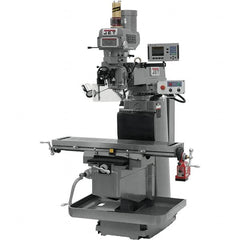 Jet - 54" Table Width x 12" Table Length, Variable Speed Pulley Control, 3 Phase Knee Milling Machine - NST40 Spindle Taper, 5 hp - Caliber Tooling