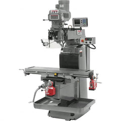 Jet - 54" Table Width x 12" Table Length, Variable Speed Pulley Control, 3 Phase Knee Milling Machine - NST40 Spindle Taper, 5 hp - Caliber Tooling