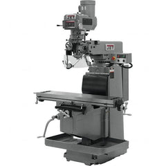 Jet - 54" Table Width x 12" Table Length, Variable Speed Pulley Control, 3 Phase Knee Milling Machine - NST40 Spindle Taper, 5 hp - Caliber Tooling