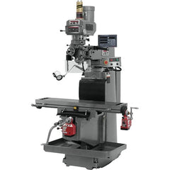 Jet - 54" Table Width x 12" Table Length, Variable Speed Pulley Control, 3 Phase Knee Milling Machine - R8 Spindle Taper, 5 hp - Caliber Tooling