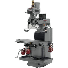 Jet - 54" Table Width x 12" Table Length, Electronic Variable Speed Control, 3 Phase Knee Milling Machine - R8 Spindle Taper, 5 hp - Caliber Tooling