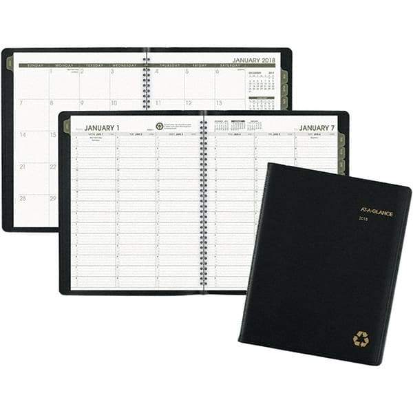 AT-A-GLANCE - 128 Sheet, 8-1/4 x 10-7/8", Weekly/Monthly Appointment Book - Black - Caliber Tooling