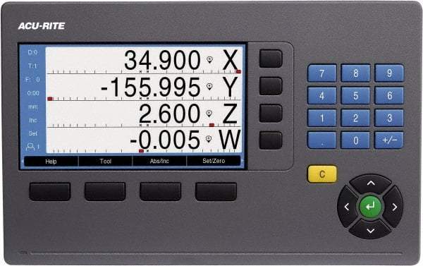 Acu-Rite - 2 Axis, 12" X-Axis Travel, 120" Y-Axis Travel, Lathe DRO System - 5µm Resolution, 5µm Accuracy, LCD Color Display - Caliber Tooling