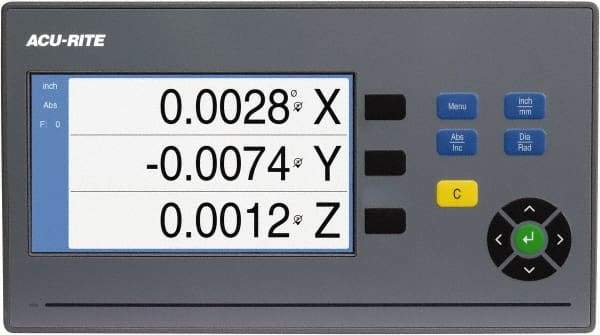 Acu-Rite - 3 Axis, 35" X-Axis Travel, 13" Y-Axis Travel, 4" Z-Axis Travel, Milling DRO System - 5µm Resolution, 5µm Accuracy, LCD Color Display - Caliber Tooling