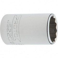 Proto - 3/8" Drive, Intermediate Hand Socket - 12 Points, 1-25/32" OAL, Steel, Full Polish Finish - Caliber Tooling