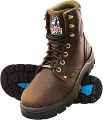 Steel Blue - Men's Size 10.5 Wide Width Steel Work Boot - Oak, Leather Upper, TPU Outsole, 6" High, Lace-Up - Caliber Tooling