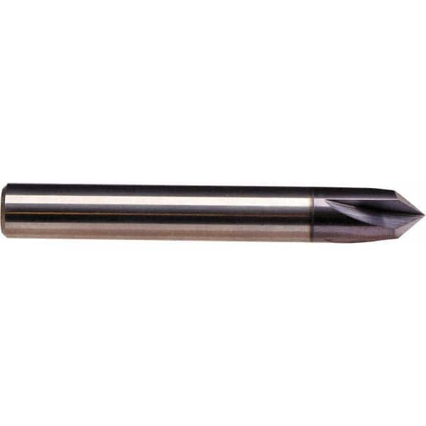 Emuge - 5/8" Diam 4 Flute Single End Solid Carbide Chamfer Mill - Caliber Tooling