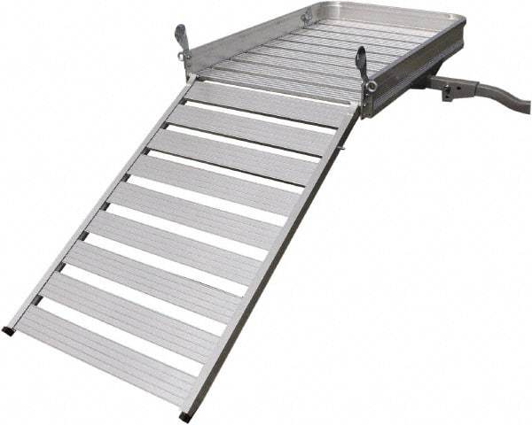 Erickson Manufacturing - Aluminum Cargo Carrier with Ramp - 30-1/4" Wide x 50" Long, Silver, For Use with 2" Receivers - Caliber Tooling