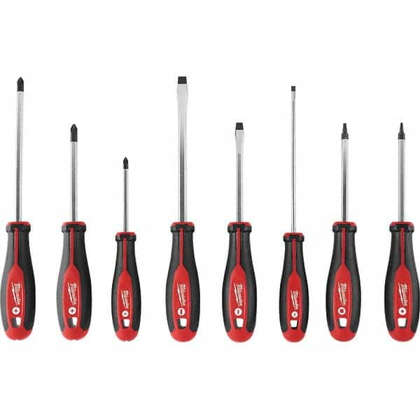 Milwaukee Tool - Screwdriver Sets Screwdriver Types Included: Philips; Slotted; Square; Torx Number of Pieces: 8 - Caliber Tooling