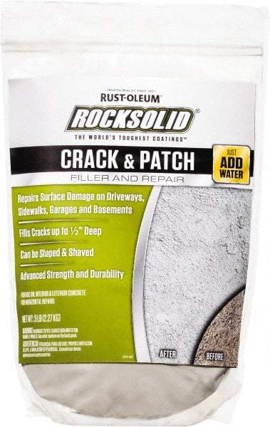 Rust-Oleum - 3 Lb Bag Crack-N-Patch - Concrete Gray, 1.5 Sq Ft Coverage - Caliber Tooling