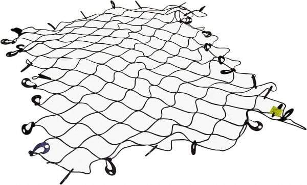 Erickson Manufacturing - Rubber Cargo Net - 96" Wide x 72" Long, Black, For Use with Pick Ups - Caliber Tooling