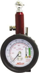 Milton - 0 to 120 psi Dial Ball Tire Pressure Gauge - 2 psi Resolution - Caliber Tooling