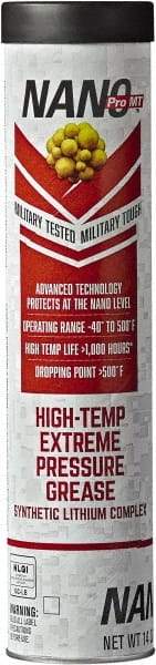 Nano Pro MT - 14 oz Cartridge Lithium High Temperature Grease - Dark Red, Extreme Pressure & High Temperature, 500°F Max Temp, NLGIG 2, - Caliber Tooling