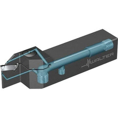 Walter - External Thread, 33mm Max Cut of Depth, 4mm Min Groove Width, 150mm OAL, Right Hand Indexable Grooving Cutoff Toolholder - 34 Seat Size, 3/4" Shank Height x 3/4" Shank Width, GX34 Insert Style, G1011 Toolholder Style, Series G1011 - Caliber Tooling