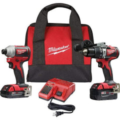 Milwaukee Tool - 18 Volt Cordless Tool Combination Kit - Includes 1/2" Brushless Hammer Drill/Driver & Brushless 1/4" Impact Driver, Lithium-Ion Battery Included - Caliber Tooling