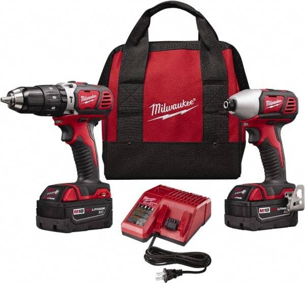 Milwaukee Tool - 18 Volt Cordless Tool Combination Kit - Includes Brushless Compact Drill/Driver & Brushless 1/4" Impact Driver, Lithium-Ion Battery Included - Caliber Tooling