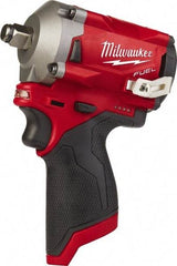 Milwaukee Tool - 1/2" Drive 12 Volt Pistol Grip Cordless Impact Wrench & Ratchet - 2,700 RPM, 0 to 3,200 BPM, 250 Ft/Lb Torque, Lithium-Ion Batteries - Caliber Tooling