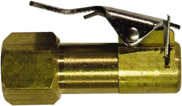 Milton - 150 Max psi Closed Check Brass Air Chuck - Clip On Chuck, 1/4 FNPT - Caliber Tooling