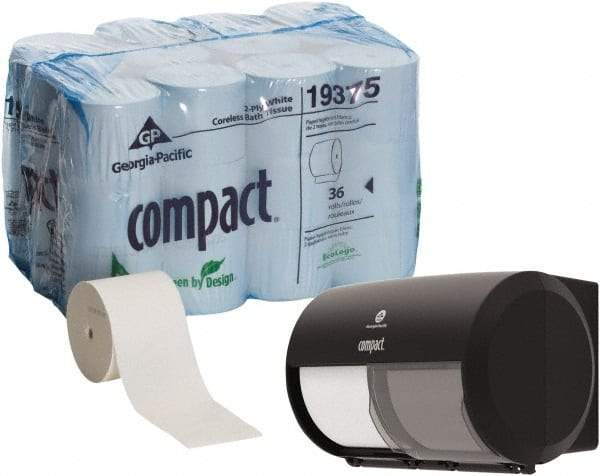 Georgia Pacific - 4,050' Roll Length x 4" Sheet Width, Coreless Roll Toilet Tissue - 1,000 Sheets per Roll, 2 Ply, White, Recycled Fiber - Caliber Tooling