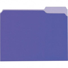 Universal One - 8-1/2 x 11", Letter Size, Violet/Light Violet, File Folders with Top Tab - 11 Point Stock, 1/3 Tab Cut Location - Caliber Tooling