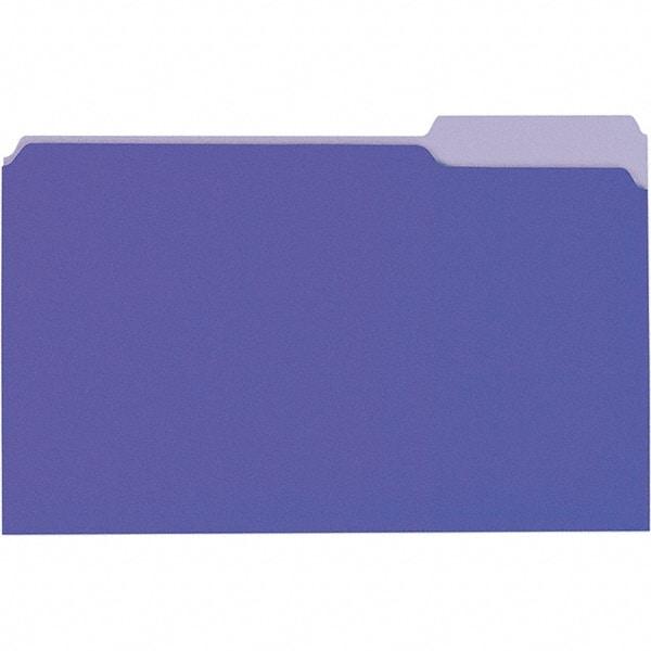 Universal One - 9-5/8 x 14-3/4", Legal, Violet/Light Violet, File Folders with Top Tab - 11 Point Stock, 1/3 Tab Cut Location - Caliber Tooling