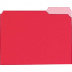 UNIVERSAL - 9-5/8 x 11-3/4", Letter Size, Red, File Folders with Top Tab - 11 Point Stock, 1/3 Tab Cut Location - Caliber Tooling