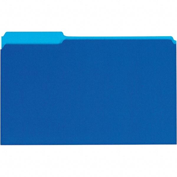 UNIVERSAL - 9-5/8 x 14-3/4", Legal, Blue, File Folders with Top Tab - 11 Point Stock, 1/3 Tab Cut Location - Caliber Tooling