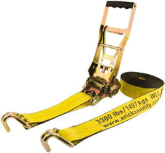 Erickson Manufacturing - 40' Long x 2" Wide, 10,000 Lb Basket Capacity, Polyester & Steel Web Sling - Yellow - Caliber Tooling