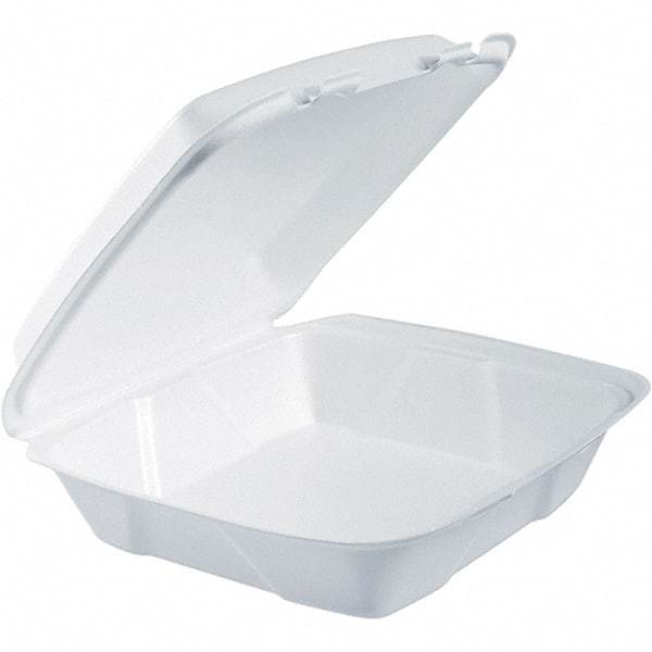 DART - 9-3/8 x 9-3/8 x 3" Foam Hinged Lid Containers - White - Caliber Tooling