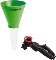 OEM Tools - 16 oz Capacity Plastic Funnel with Clamp - 3-3/4" Straight Spout, Green & Clear - Caliber Tooling