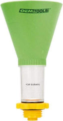 OEM Tools - 16 oz Capacity Plastic Funnel - 5" Mouth OD, 3-3/4" Straight Spout, Green, Clear & Yellow - Caliber Tooling