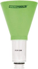 OEM Tools - 16 oz Capacity Plastic Funnel - 5" Mouth OD, 3-3/4" Straight Spout, Green & Clear - Caliber Tooling