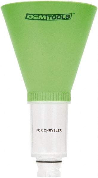 OEM Tools - 16 oz Capacity Plastic Funnel - 5" Mouth OD, 3-3/4" Straight Spout, Green & Clear - Caliber Tooling