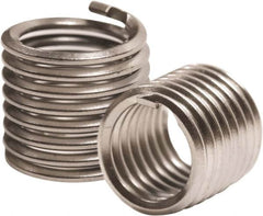 Recoil - #10-24 UNC, 0.475" OAL, Free Running Helical Insert - 9-1/2 Free Coils, Tangless, 304 Stainless Steel, Bright Finish, 2-1/2D Insert Length - Exact Industrial Supply