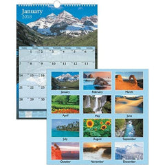 AT-A-GLANCE - 12 Sheet, 12 x 17", Wall Calendar - Scenic - Caliber Tooling